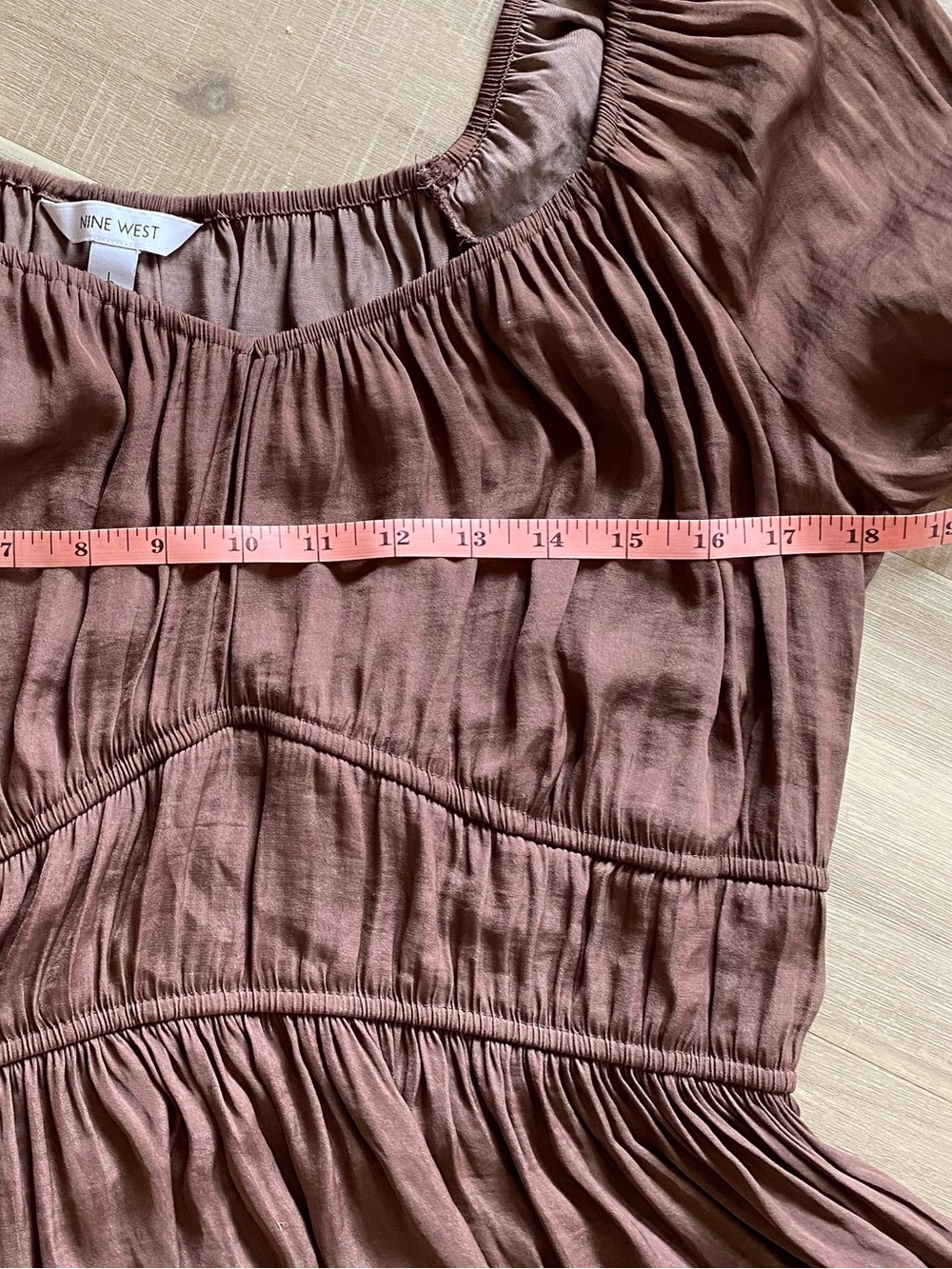 Nine West Women’s Chocolate Brown On/Off Shoulder Top - Picture 4 of 5